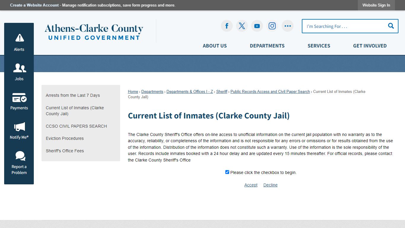 Current List of Inmates (Clarke County Jail) | Athens-Clarke ... - ACCGov